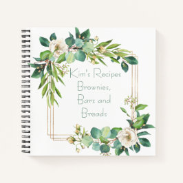 Aquarellfarben und Foliage Recipe Organizer Notizbuch