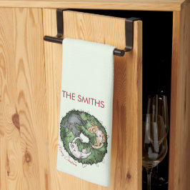 Aquarellfarben und grün Weihnachten Geschirrtuch