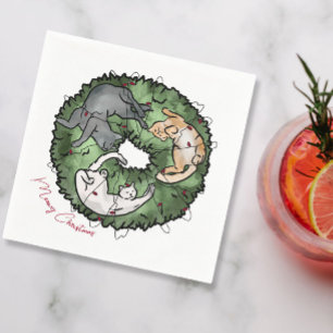 Aquarellfarben und grün Weihnachten Serviette