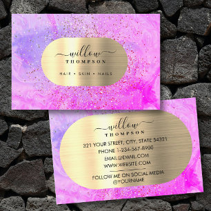 Aquarellfarben und Lila Imitate aus Marmor Gold Gl Visitenkarte