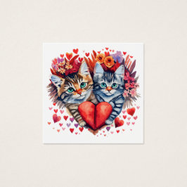 Aquarellfarben Valentine Katzen mit Liebe