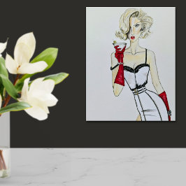 Aquarellfarben-Vintages Button-Up-Modell Poster