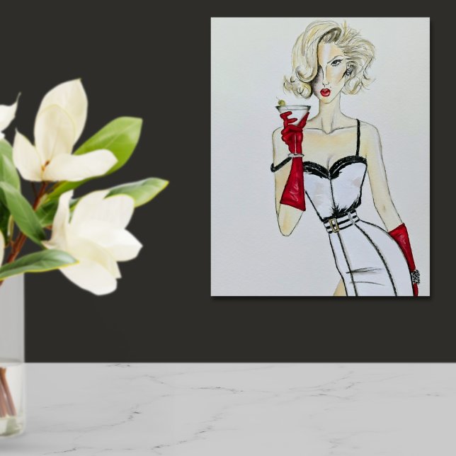 Aquarellfarben-Vintages Button-Up-Modell Poster (Von Creator hochgeladen)