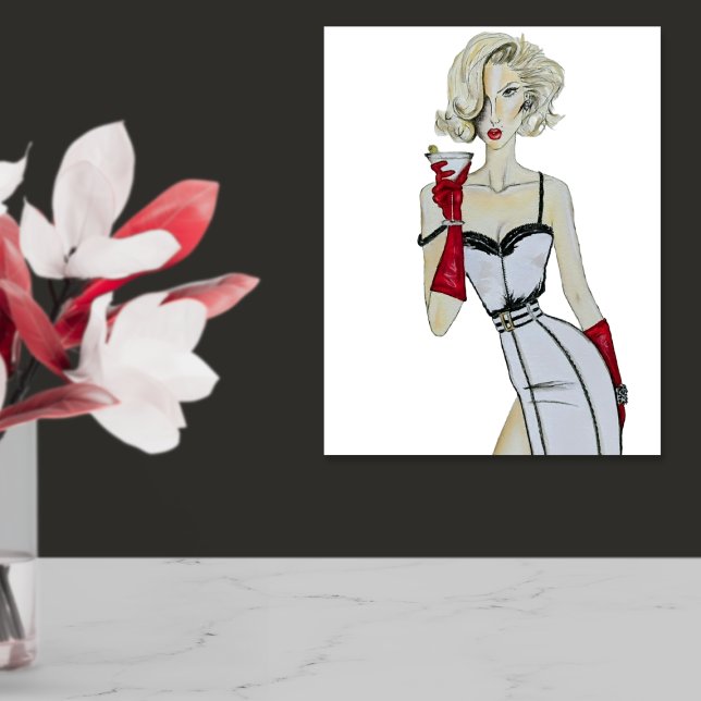 Aquarellfarben-Vintages Button-Up-Modell Poster (Von Creator hochgeladen)