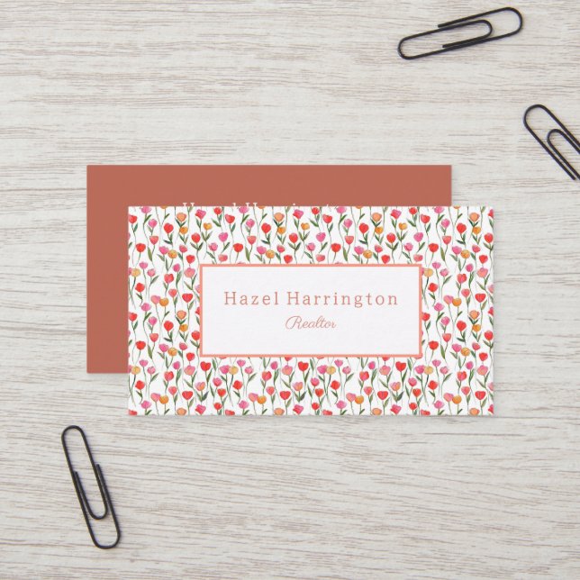 Aquarellfarben - Visitenkarte Personalisiert (Vorderseite/Rückseite Beispiel)