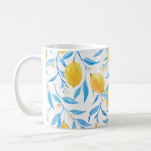 Aquarellfarben: von Hand gezeichnet Muster. Kaffeetasse (Links)