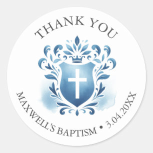 Aquarellfarben Wappen Taufe Gunst Sticker