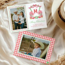 Aquarellfarben Weihnachten Boots Monogram Wappen F