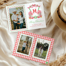 Aquarellfarben Weihnachten Boots Monogram Wappen F