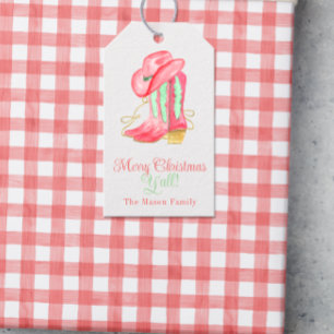 Aquarellfarben Weihnachten Boots Monogram Wappen F Geschenkanhänger