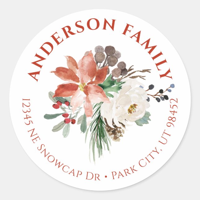 Aquarellfarben Weihnachten Kleine runde Labels Runder Aufkleber (Vorderseite)