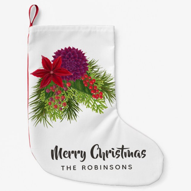 Aquarellfarben Weihnachten Kleiner Weihnachtsstrumpf (Vorderseite)