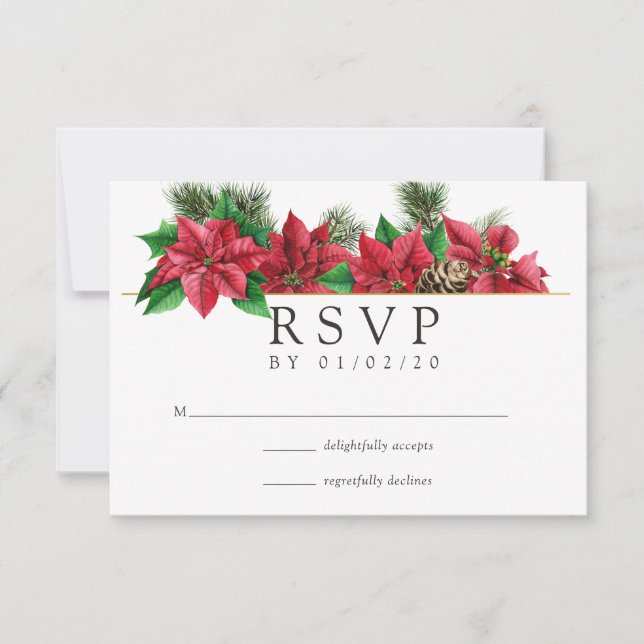 Aquarellfarben Weihnachtsgeometrische Hochzeit RSVP Karte (Vorderseite)