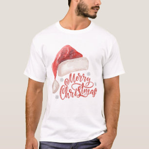 Aquarellfarben-Weihnachtsmannmütze "Frohe Weihnach T-Shirt