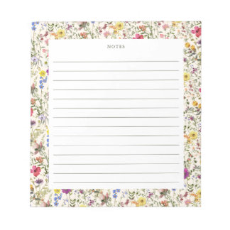 Aquarellfarben Wildblume Florals Notepad Notizblock