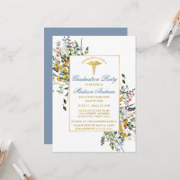 Aquarellfarben Wildblumen Dusty Blue Nurse Grad Pa