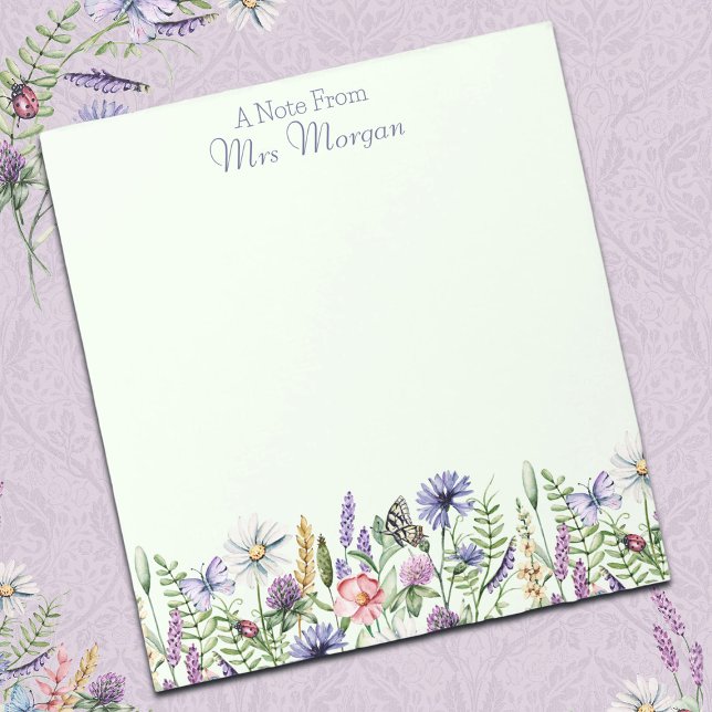 Aquarellfarben-Wildblumen, Ein Hinweis des Lehrers Notizblock (Von Creator hochgeladen)