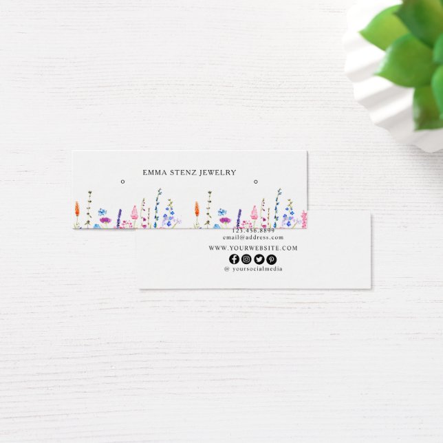 Aquarellfarben Wildblumen sammeln Hoop Stud Mini C (Schreibtisch)