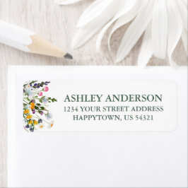 Aquarellfarben Wildblumen zeigen grüne Rücksendead