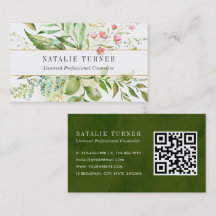 Aquarellfarben Wilde Blumenfolien mit QR-Code