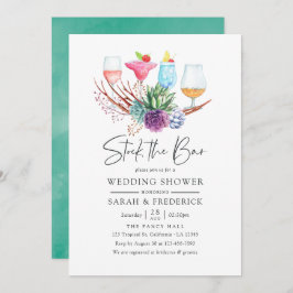 Aquarellfarben-Wüstensukkulturen Stock die Bar Einladung