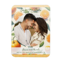 Aquarellfarben Zitrus Orange Blätter Save the Date