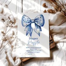 Aquarellfarbenband Dusty Blue Bow Raffle Diapper