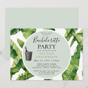 Aquarellfarbene Blätter 05 Bachelor/ette Party Ein Einladung