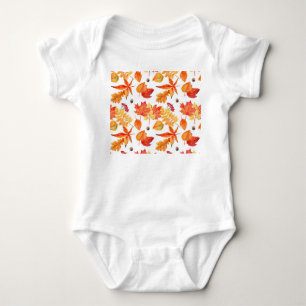 Aquarellfarbene Blätter, natürliche nahtlose Muste Baby Strampler