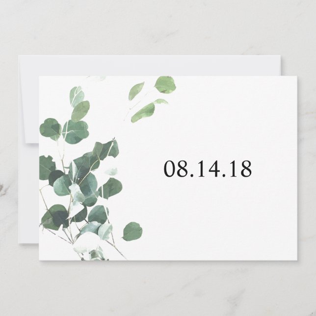 Aquarellfarbene Blätter Save the Date 12x18 (Vorderseite)