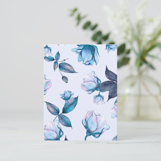 Aquarellfarbene Blume 10 Postkarte (Stehend Vorderseite)
