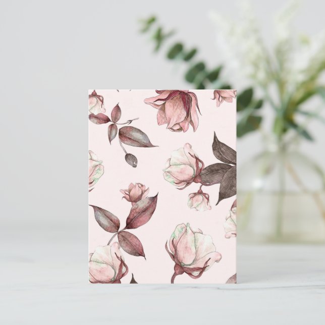 Aquarellfarbene Blume 11 Postkarte (Stehend Vorderseite)