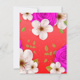 Aquarellfarbene Blume 14 Mitteilungskarte