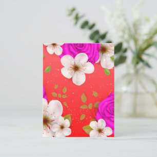 Aquarellfarbene Blume 14 Postkarte