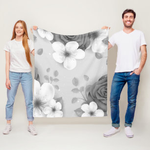 Aquarellfarbene Blume 15 Fleecedecke