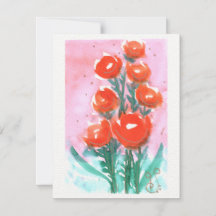 Aquarellfarbene Blume-1 (4.25"x5.5") Flachnotiskar