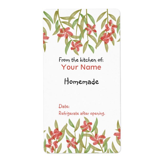 Aquarellfarbene Blume aus der Küche der roten Etik (Vorne)