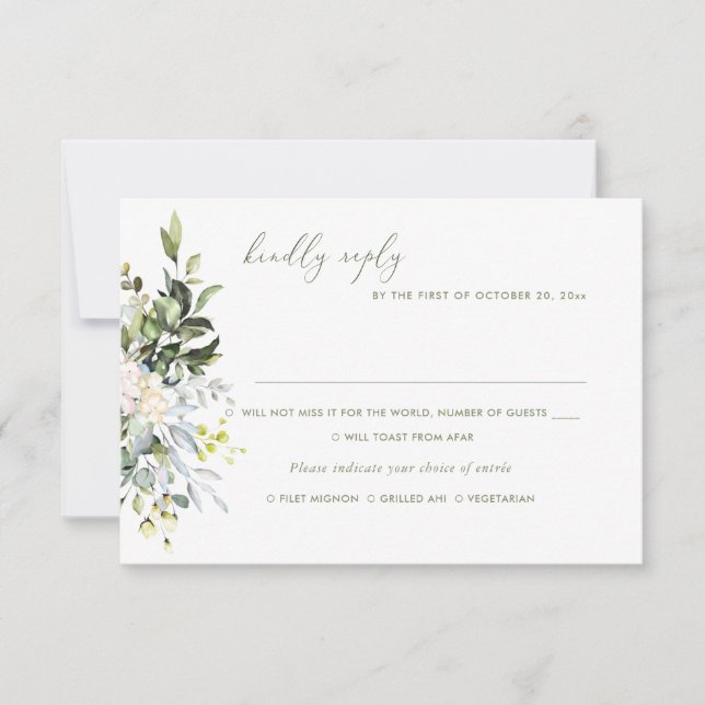 Aquarellfarbene Blume Blauer Kaugummi Eukalyptus,  Einladung (Vorderseite)