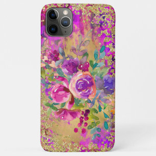Aquarellfarbene Blume Bouquet auf Himbeerrosa Case-Mate iPhone Hülle