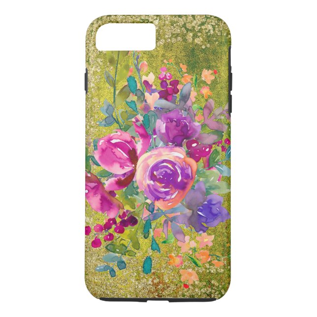 Aquarellfarbene Blume Bouquet Case-Mate iPhone Hülle (Rückseite)