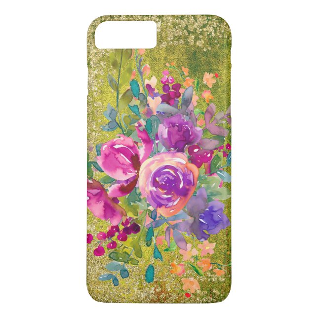 Aquarellfarbene Blume Bouquet Case-Mate iPhone Hülle (Rückseite)
