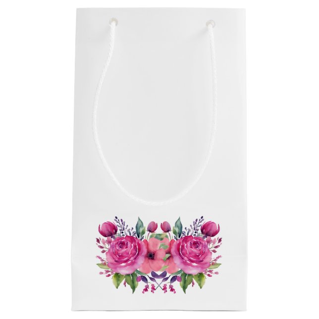 Aquarellfarbene Blume Bouquet-Wedding- Kleine Geschenktüte (Vorderseite)