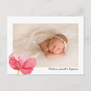 Aquarellfarbene Blume Christening Taufe Einladung