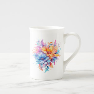 Aquarellfarbene Blume Design-24683 Prozellantasse
