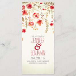 Aquarellfarbene Blume Elegante Hochzeit im Herbst- Programm