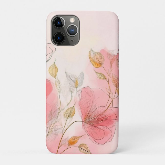 Aquarellfarbene Blume Eleganter Hintergrund Case-Mate iPhone Hülle (Rückseite)