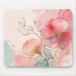 Aquarellfarbene Blume Eleganter Hintergrund Mousepad