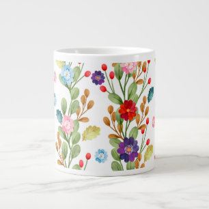 Aquarellfarbene Blume Farbiges Muster-67488 Jumbo-Tasse