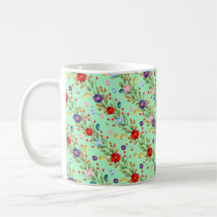 Aquarellfarbene Blume Farbiges Muster-67488 Kaffeetasse