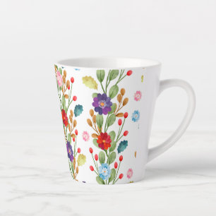 Aquarellfarbene Blume Farbiges Muster-67488 Milchtasse